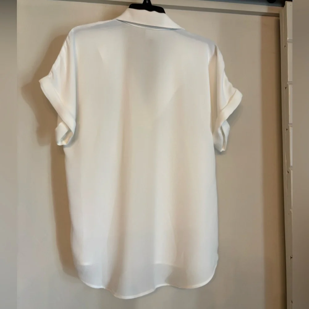 CAbi Replay Blouse White with Rolled Sleeves - Picture 4 of 4